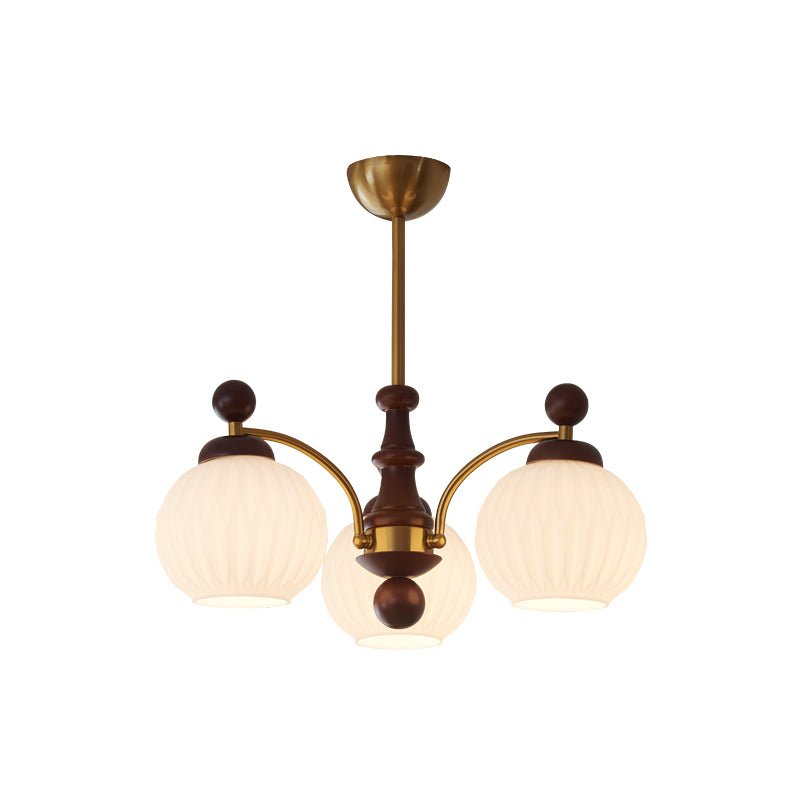Vedoror Chandelier Classique Orbe Bois Verre Traditionnel - Neutralighting