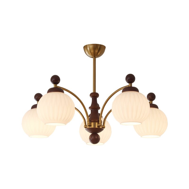 Vedoror Chandelier Classique Orbe Bois Verre Traditionnel - Neutralighting