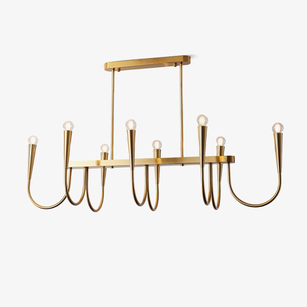 Lustra Chandelier Or Symphonie Courbée Élégante - Neutralighting