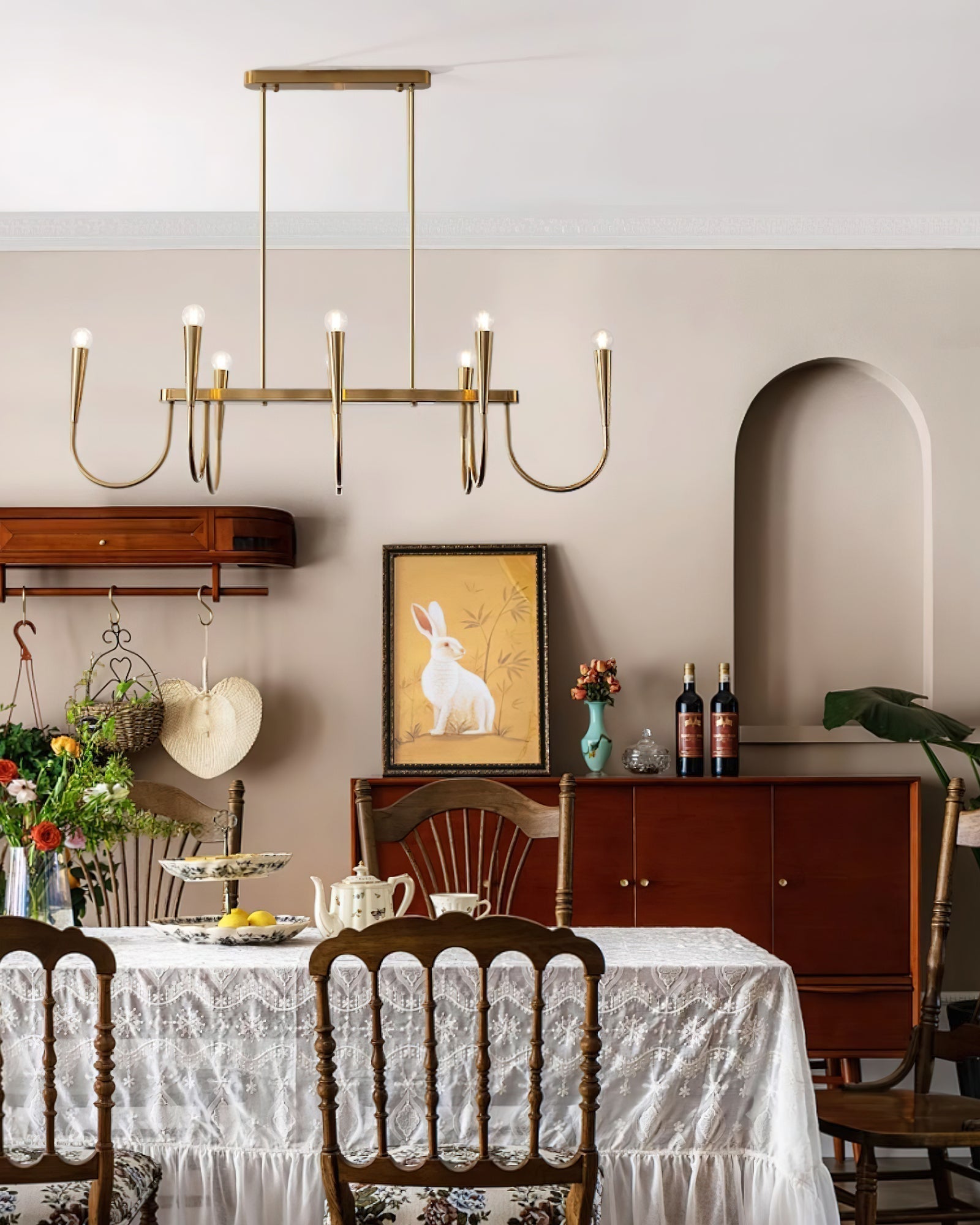 Lustra Chandelier Or Symphonie Courbée Élégante - Neutralighting