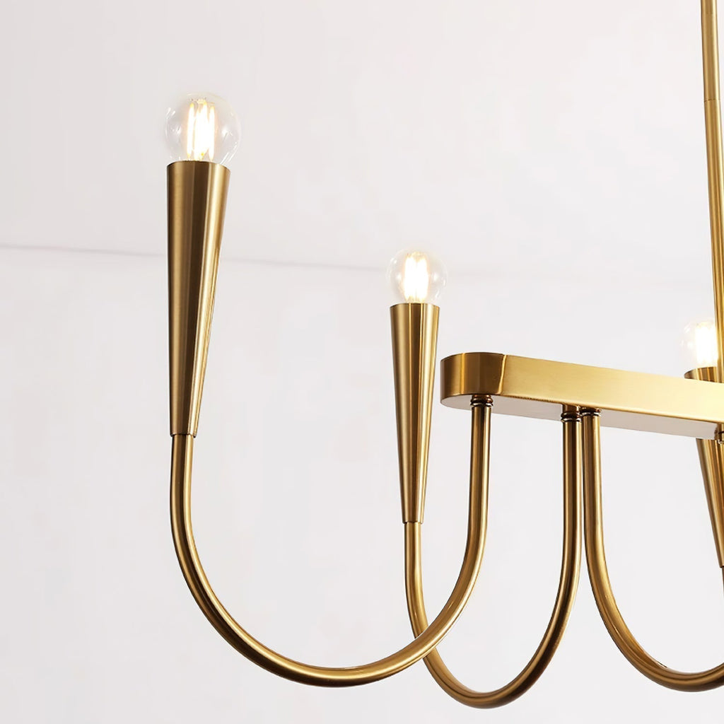 Lustra Chandelier Or Symphonie Courbée Élégante - Neutralighting