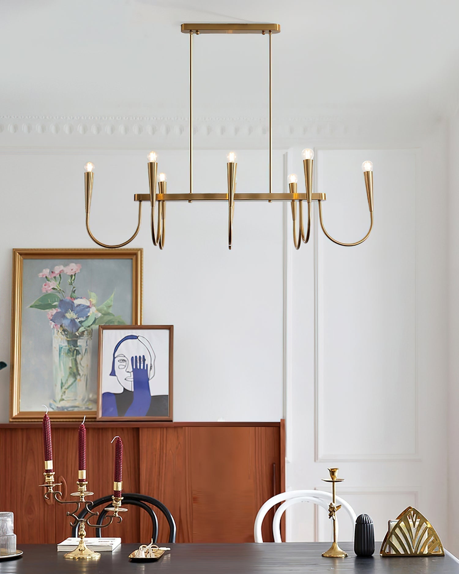 Lustra Chandelier Or Symphonie Courbée Élégante - Neutralighting