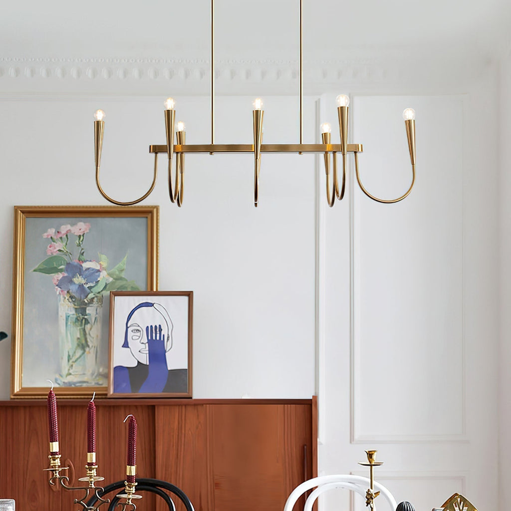 Lustra Chandelier Or Symphonie Courbée Élégante - Neutralighting