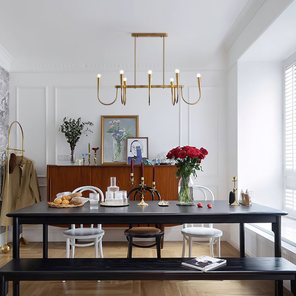 Lustra Chandelier Or Symphonie Courbée Élégante - Neutralighting