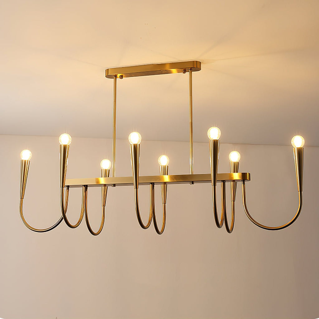 Lustra Chandelier Or Symphonie Courbée Élégante - Neutralighting