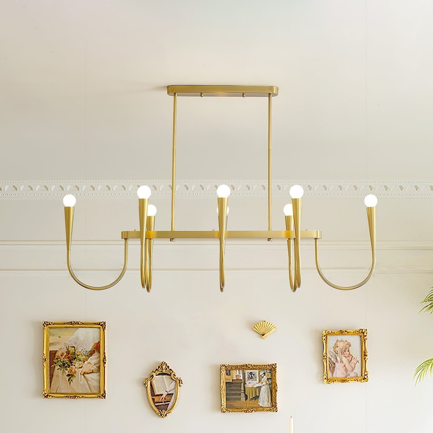 Lustra Chandelier Or Symphonie Courbée Élégante - Neutralighting
