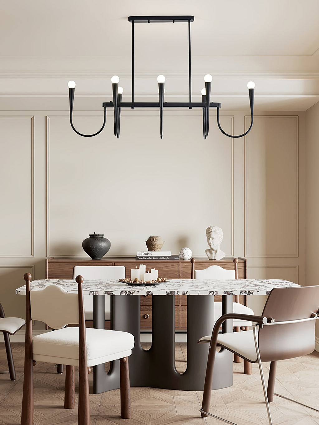 Lustra Chandelier Or Symphonie Courbée Élégante - Neutralighting