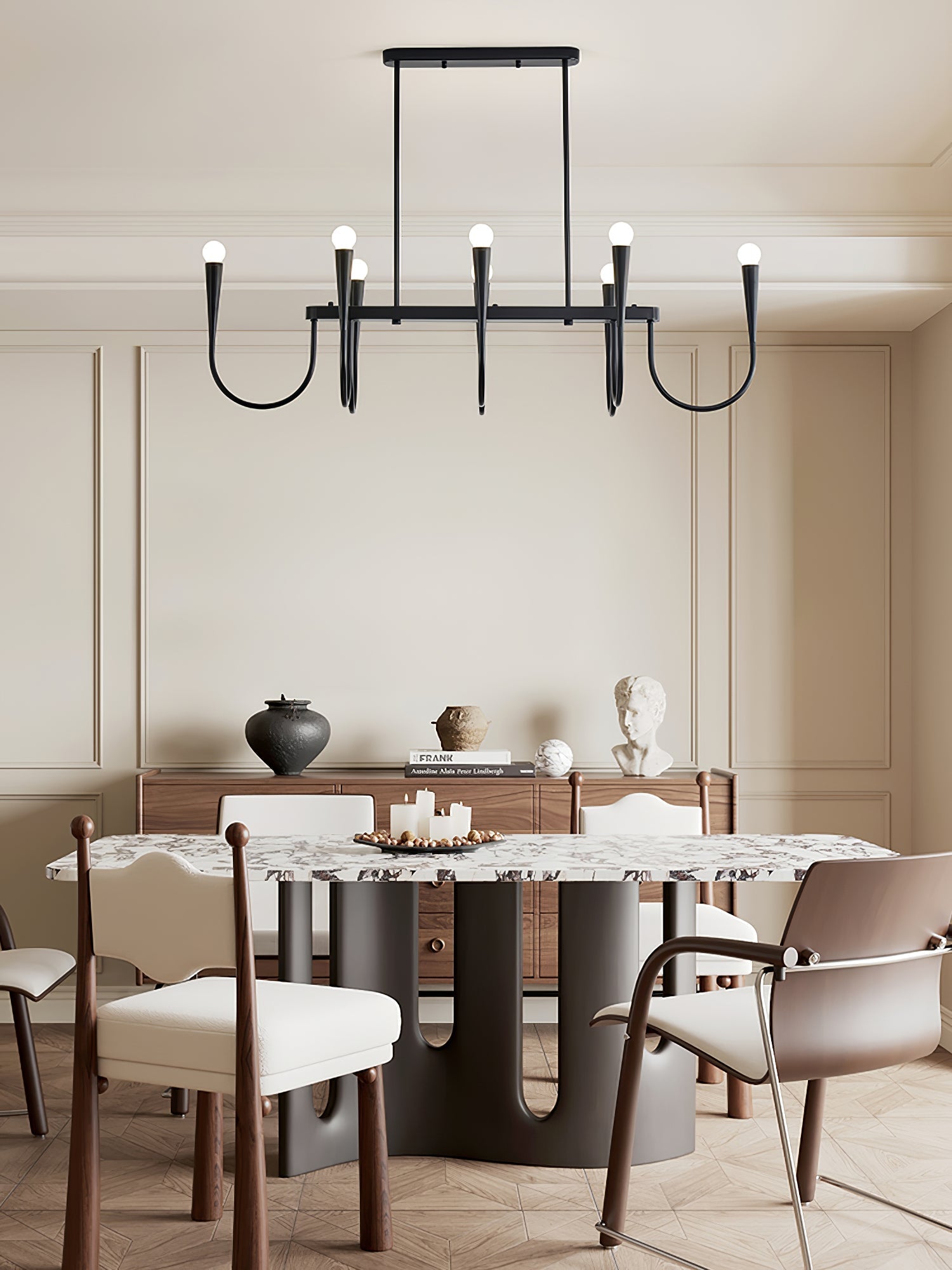 Lustra Chandelier Or Symphonie Courbée Élégante - Neutralighting