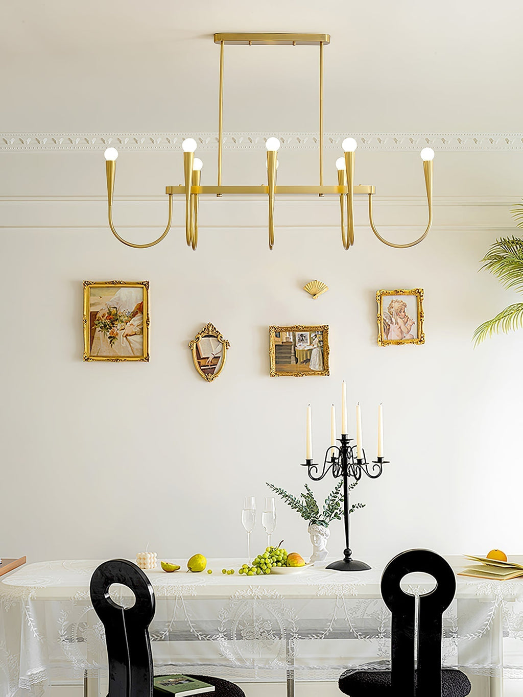 Lustra Chandelier Or Symphonie Courbée Élégante - Neutralighting
