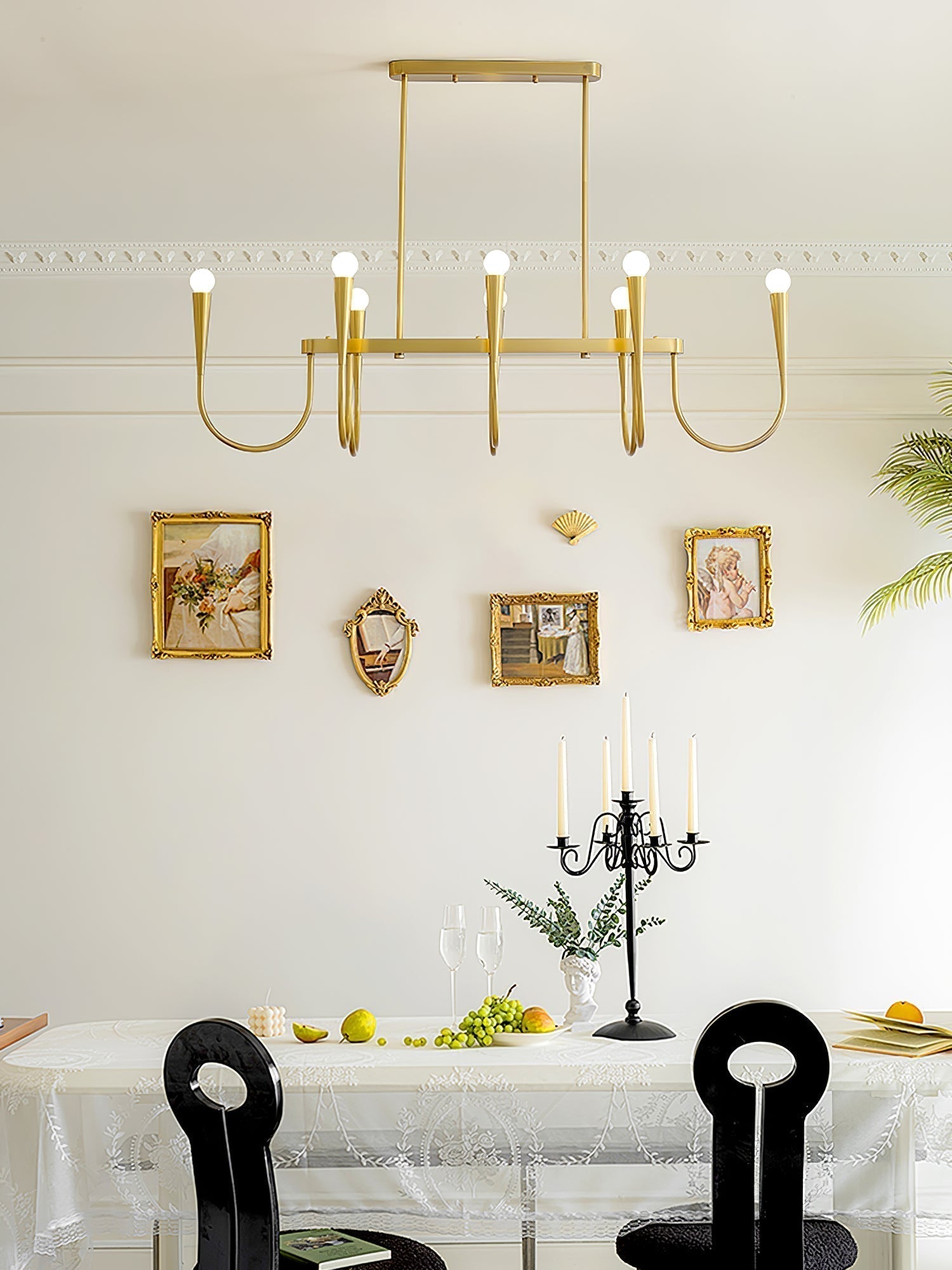 Lustra Chandelier Or Symphonie Courbée Élégante - Neutralighting