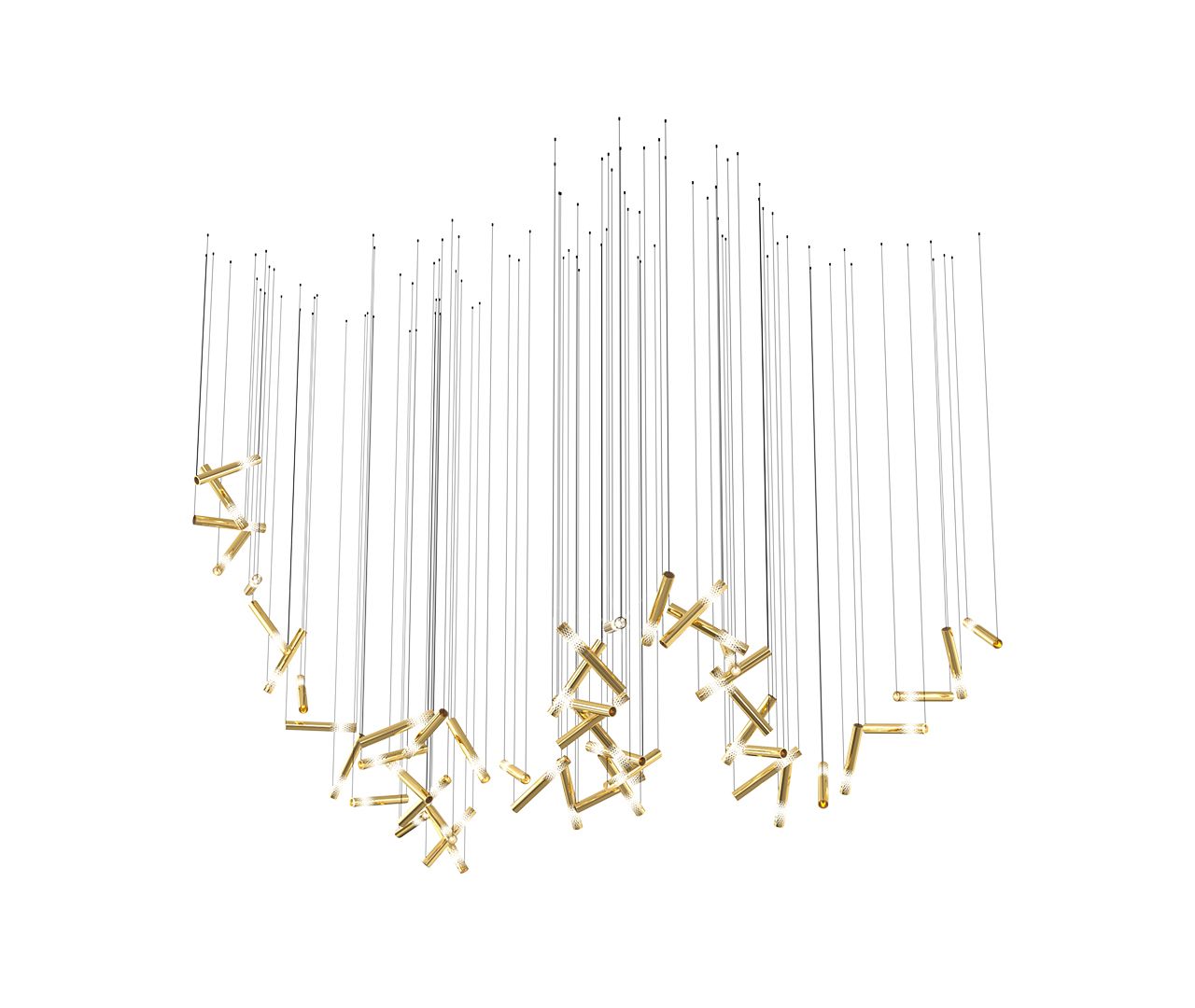 Ovynira Chandelier Tige en Or - Neutralighting