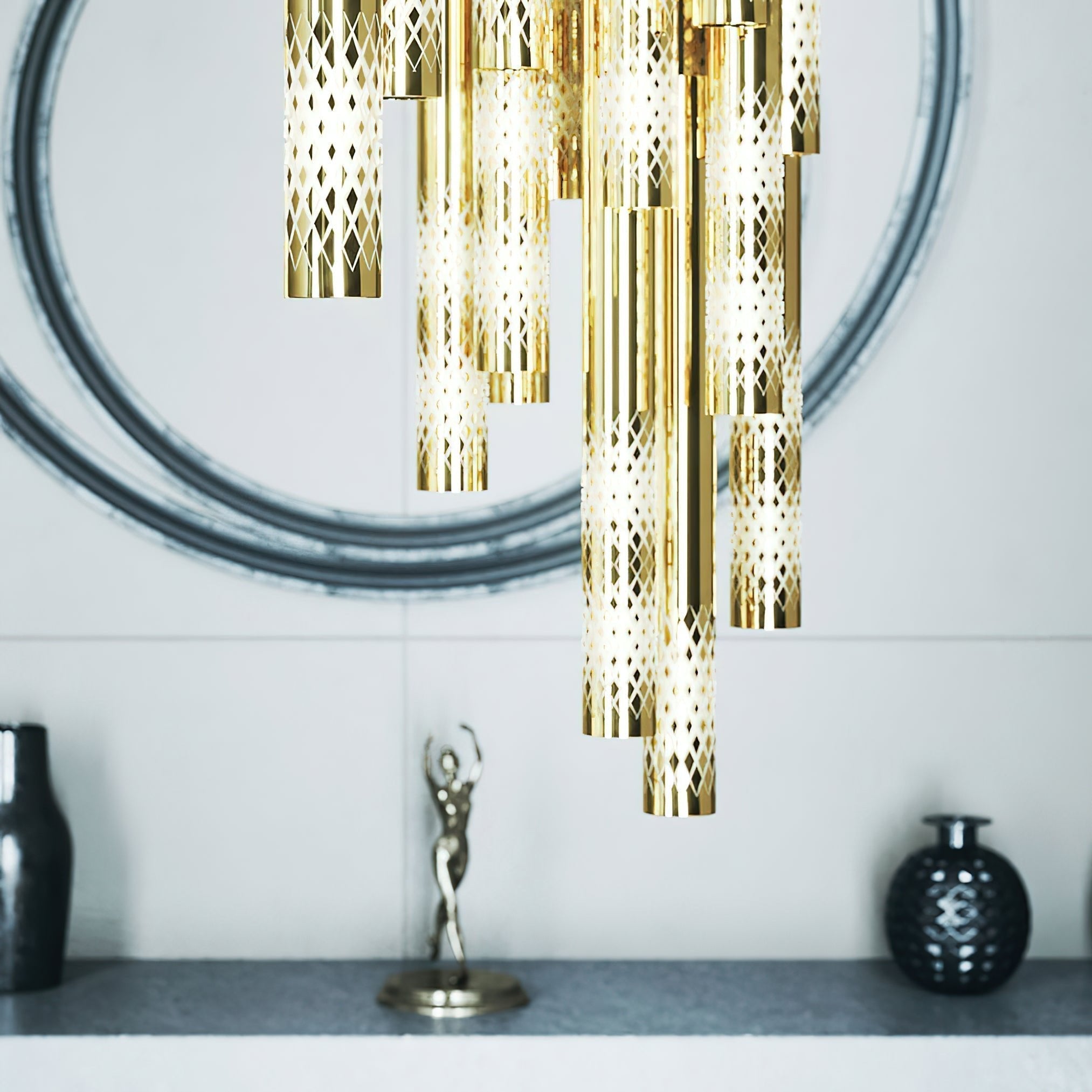 Ovynira Chandelier Tige en Or - Neutralighting