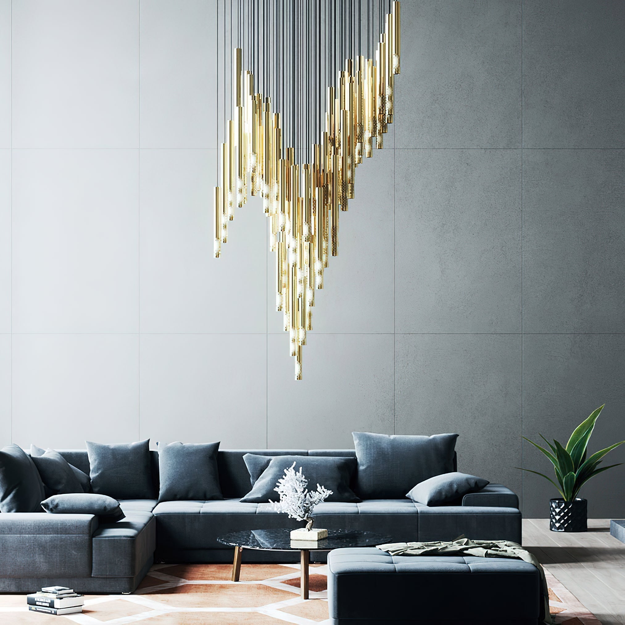 Ovynira Chandelier Tige en Or - Neutralighting