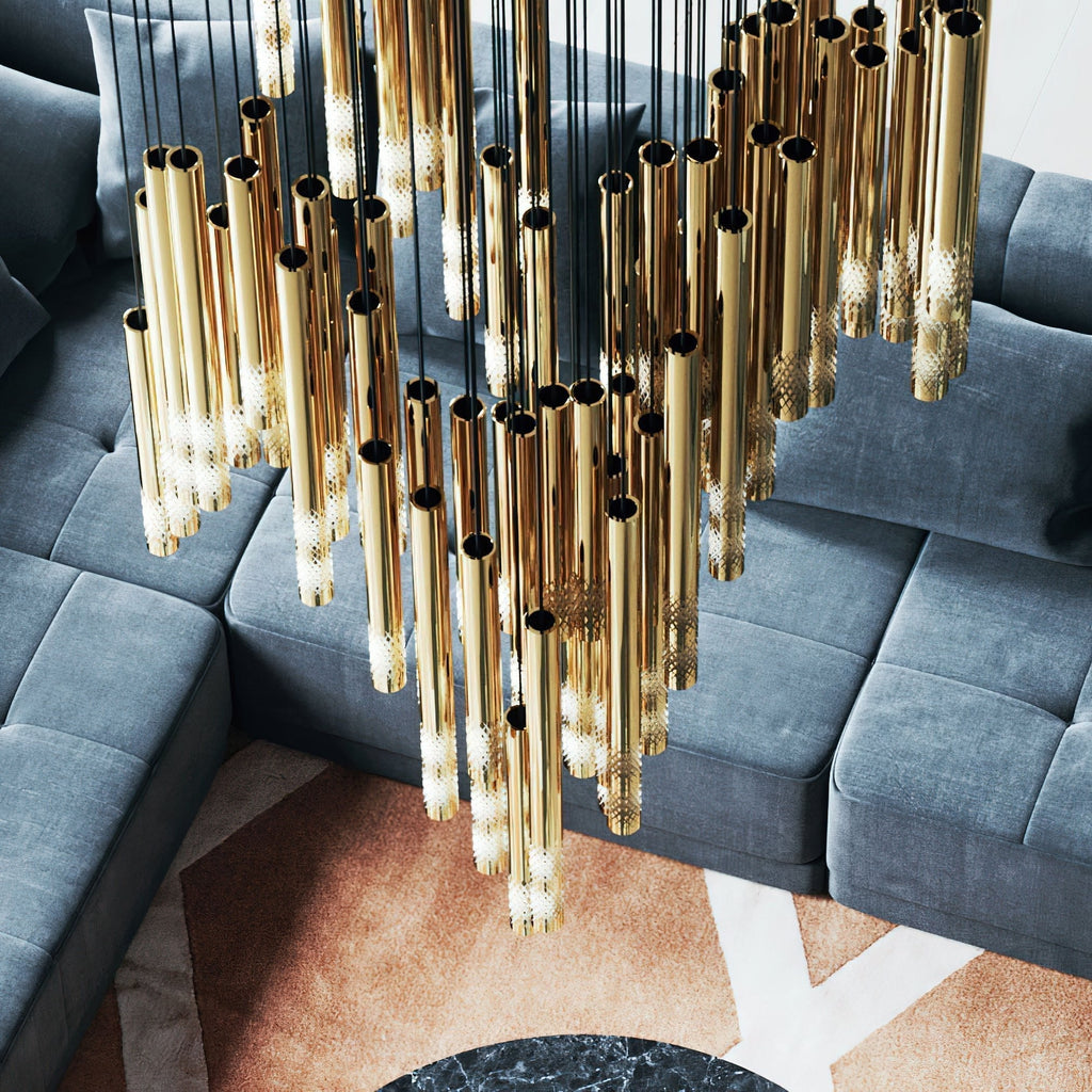 Ovynira Chandelier Tige en Or - Neutralighting