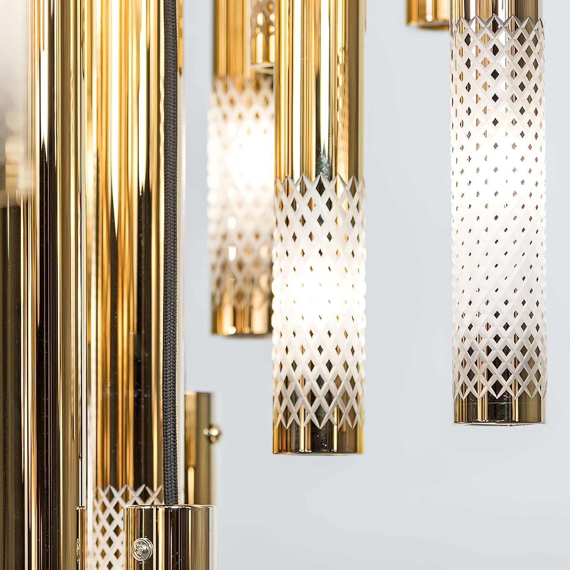 Ovynira Chandelier Tige en Or - Neutralighting