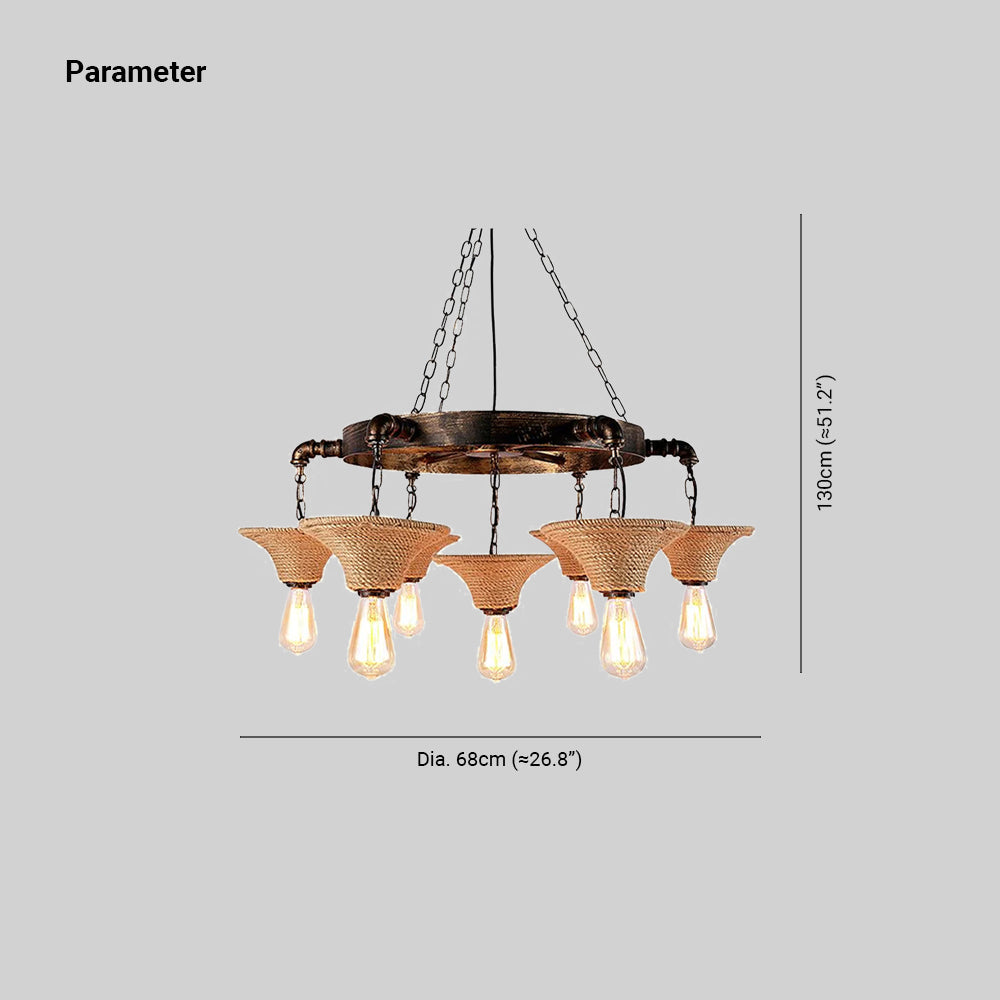 Epoch Lustre de Créativité Industrielle en Métal Rouille/Bar - Neutralighting