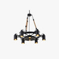 Epoch Suspension LED Industrielle Métal Noir/Corde Café/Bar - Neutralighting