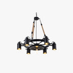 Epoch Suspension LED Industrielle Métal Noir/Corde Café/Bar - Neutralighting