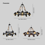 Epoch Suspension LED Industrielle Métal Noir/Corde Café/Bar - Neutralighting