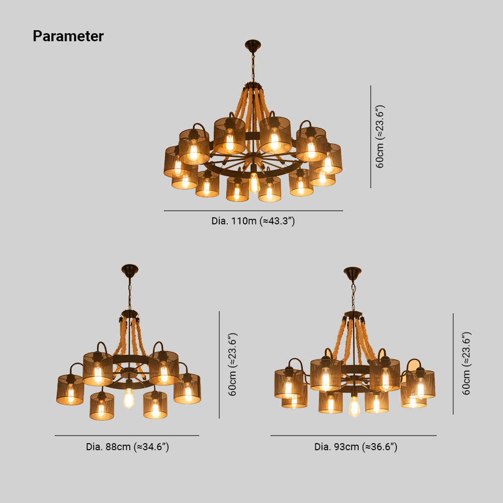Epoch Suspension LED Vintage Corde Noire/Métal Salon - Neutralighting