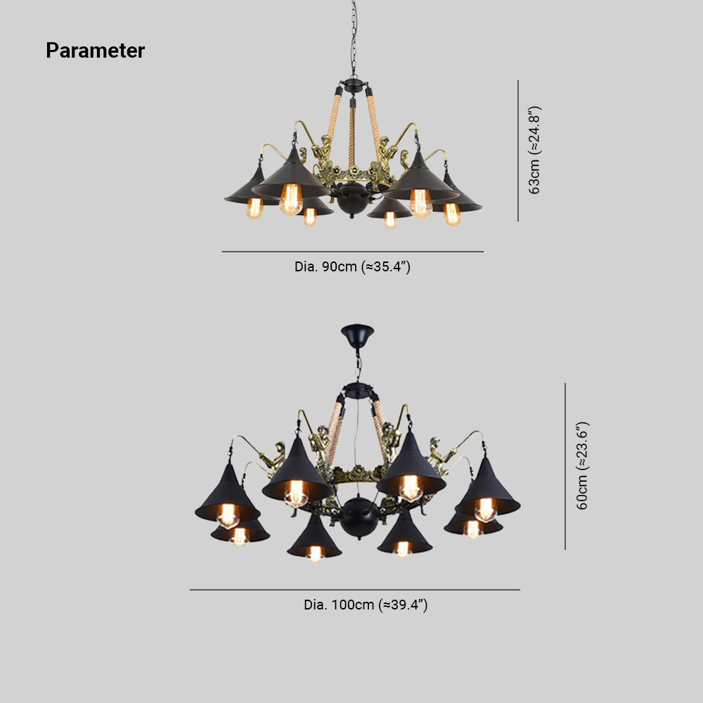 Epoch Lustre Vintage en Métal Noir Salon/Restaurant - Neutralighting