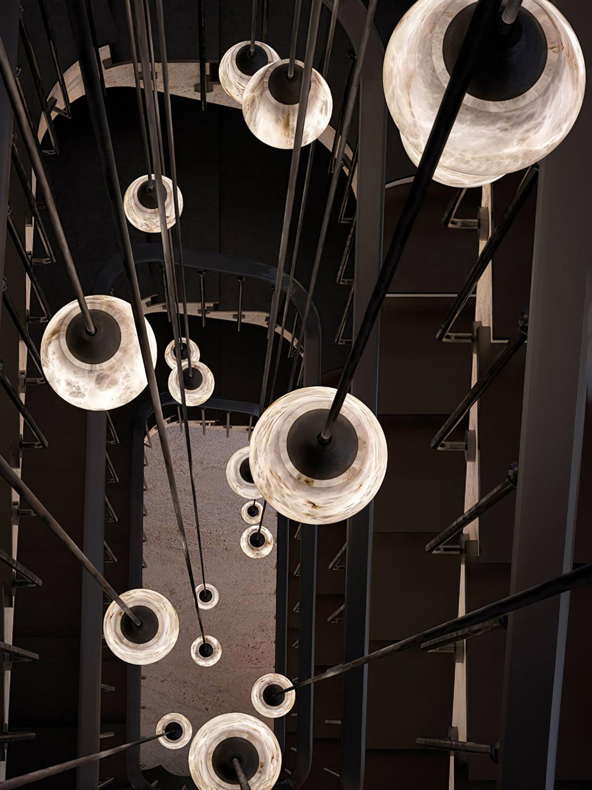 Ostara Suspension Laiton Albâtre - Neutralighting
