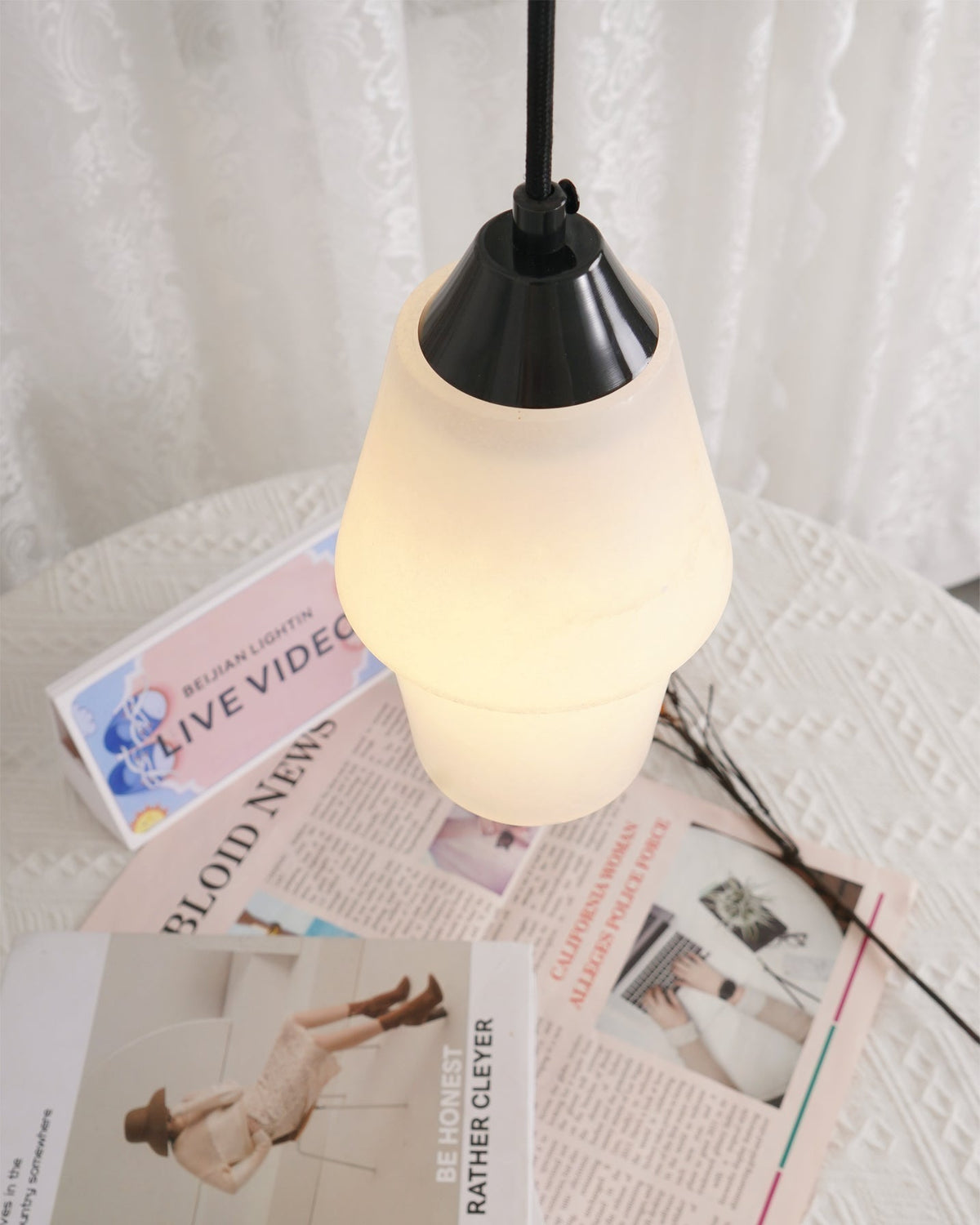 Ostara Suspension Laiton Albâtre - Neutralighting