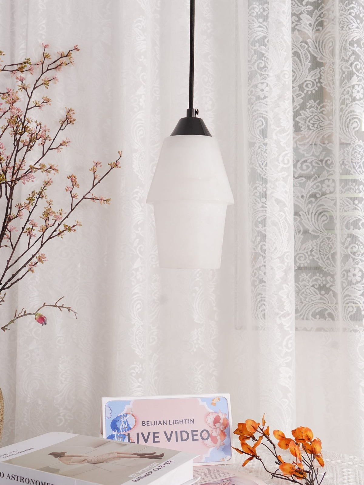 Ostara Suspension Laiton Albâtre - Neutralighting