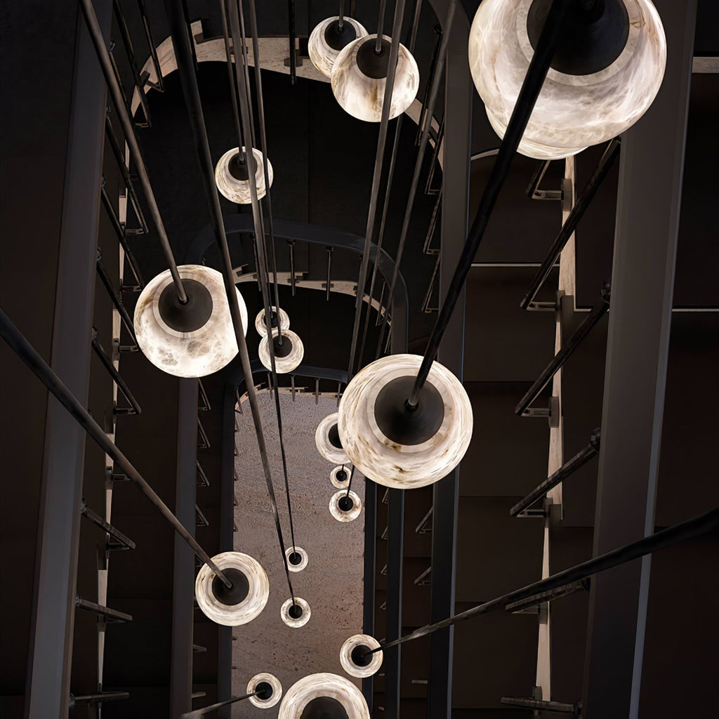 Ostara Suspension Laiton Albâtre - Neutralighting