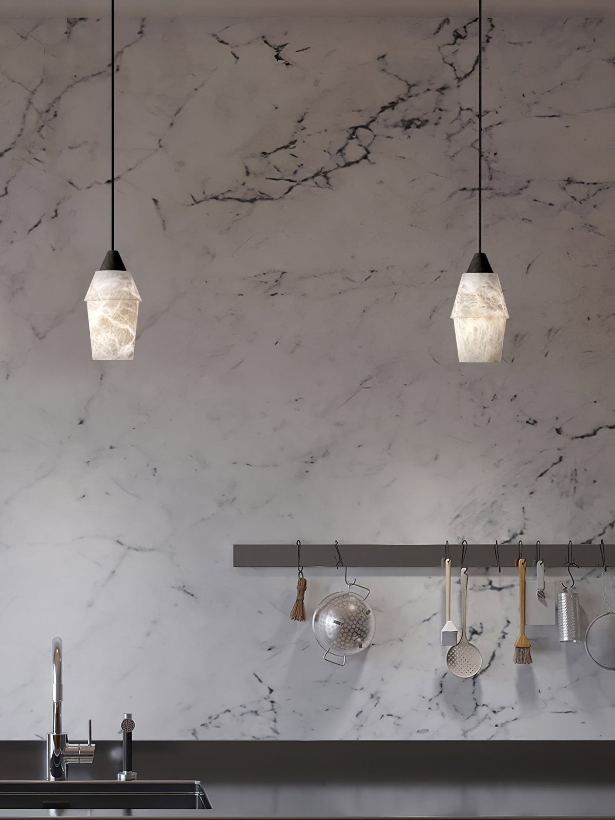Ostara Suspension Laiton Albâtre - Neutralighting