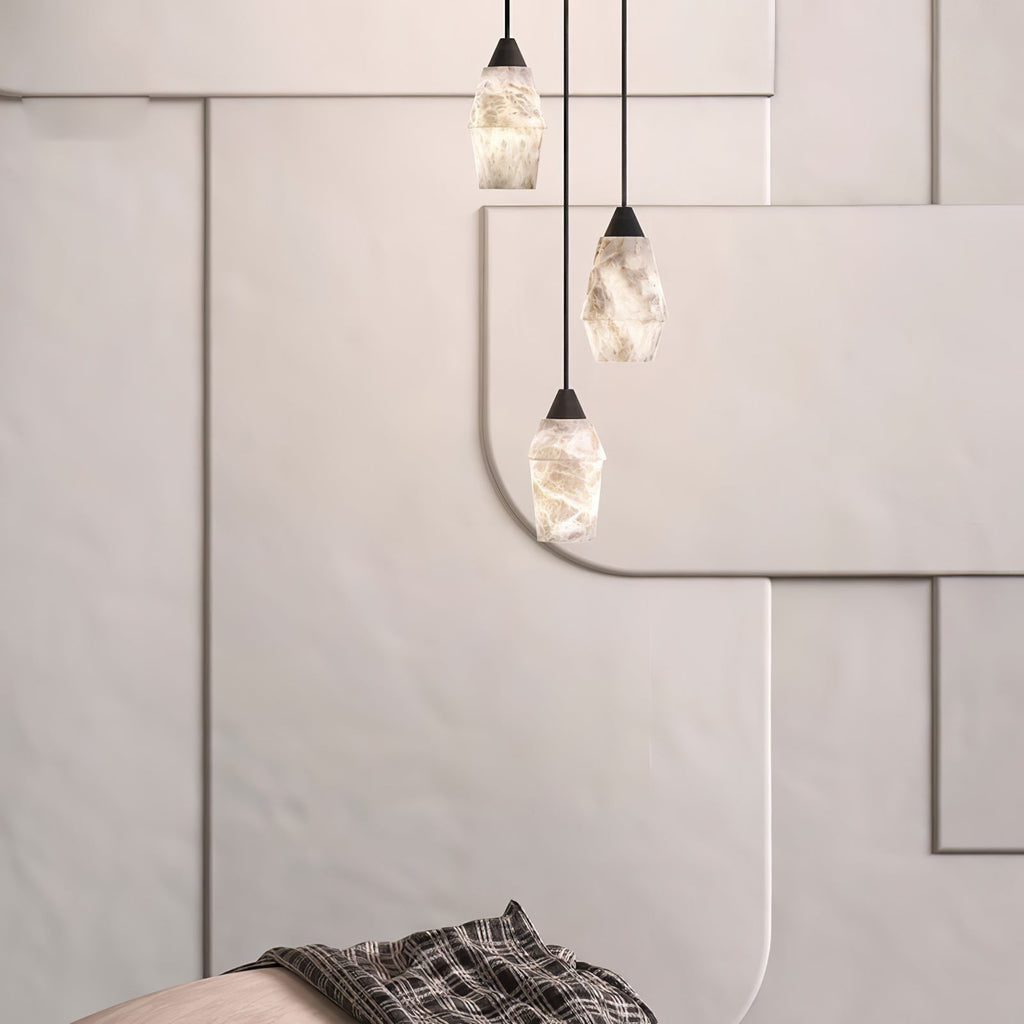 Ostara Suspension Laiton Albâtre - Neutralighting