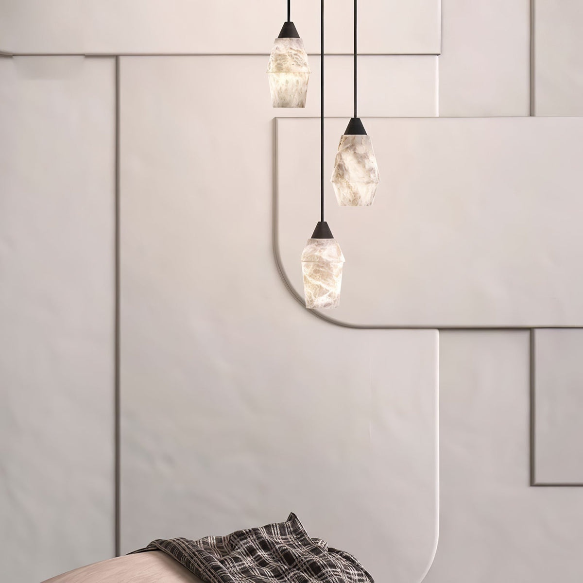 Ostara Suspension Laiton Albâtre - Neutralighting