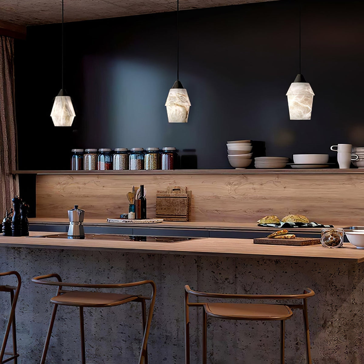 Ostara Suspension Laiton Albâtre - Neutralighting