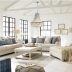 Silva Suspension Irrégulière Vintage Luxe, Métal/Bois, Vieux Blanc, Salon - Neutralighting