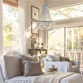 Silva Suspension Irrégulière Vintage Luxe, Métal/Bois, Vieux Blanc, Salon - Neutralighting