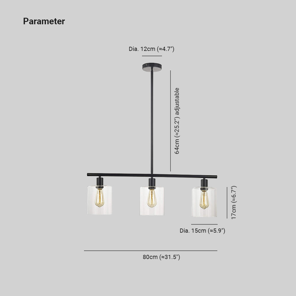 Arisha Minimaliste Industriel LED Lustre Noir Métal Cuisine Salon - Neutralighting