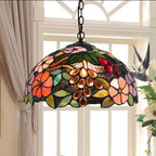 Tiffany Rétro LED Suspension Fleurs Verre Salle À Manger - Neutralighting