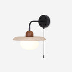 Solaro Applique Murale Travertin Interrupteur à Chaîne - Neutralighting