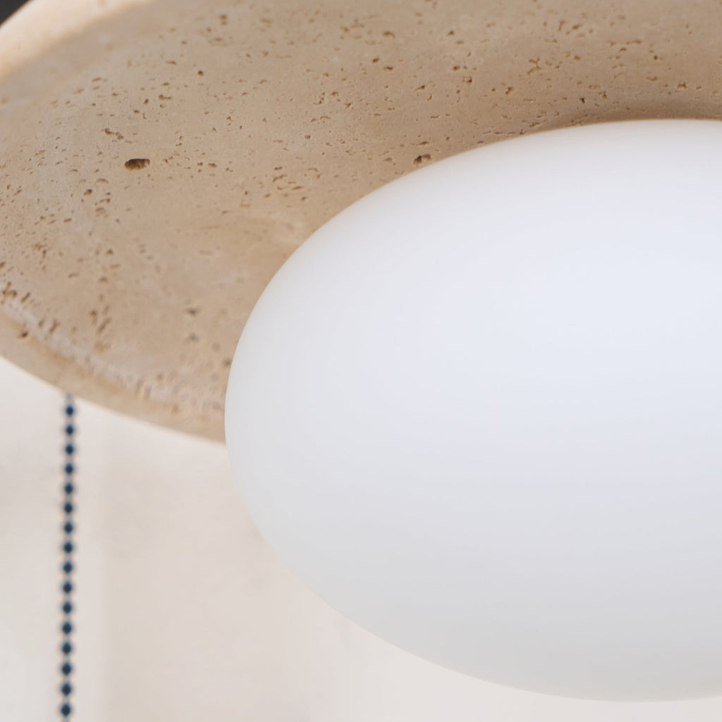 Solaro Applique Murale Travertin Interrupteur à Chaîne - Neutralighting