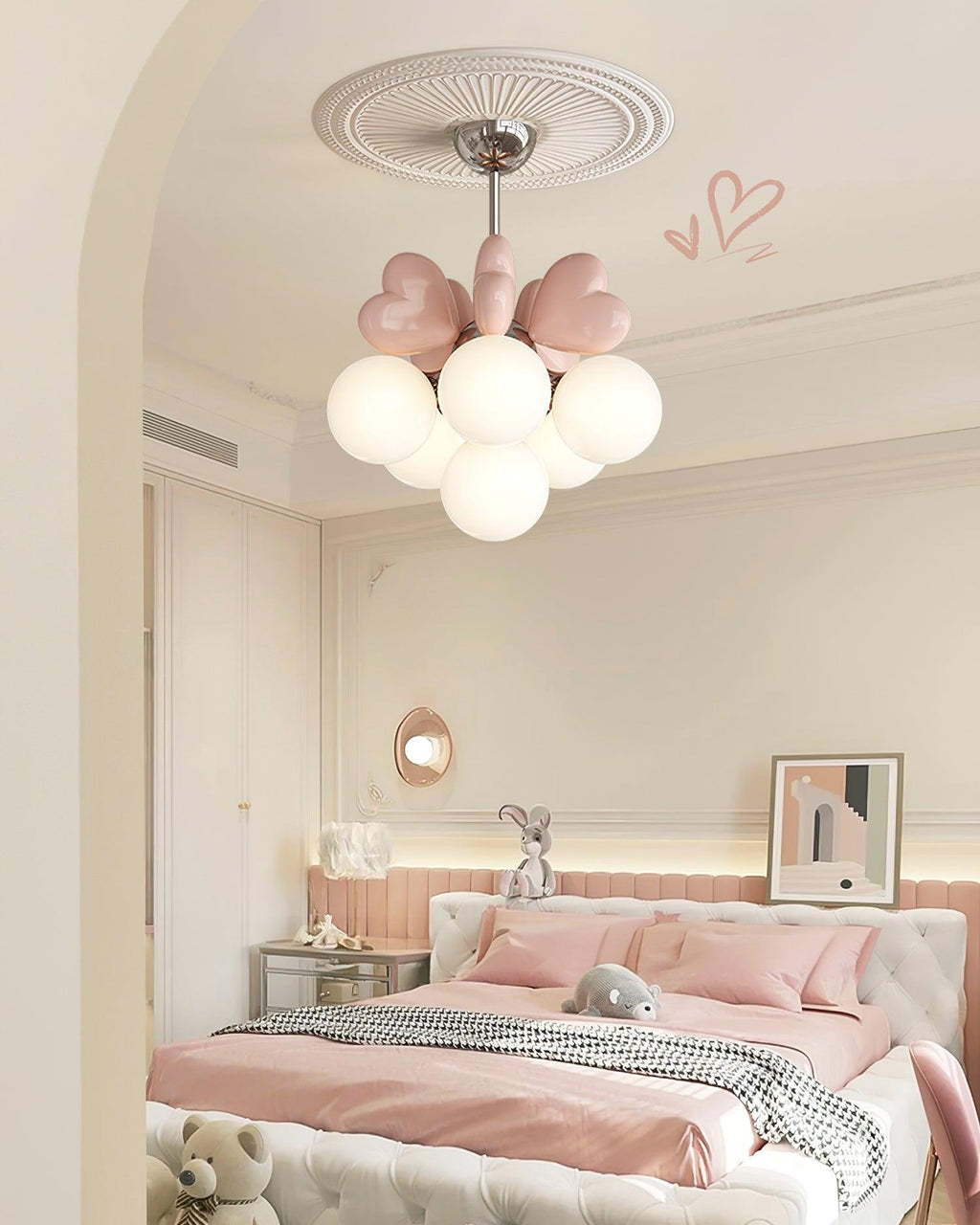 Lustre Cœur Accents Globe Nuances Espiègle Moderne - Neutralighting