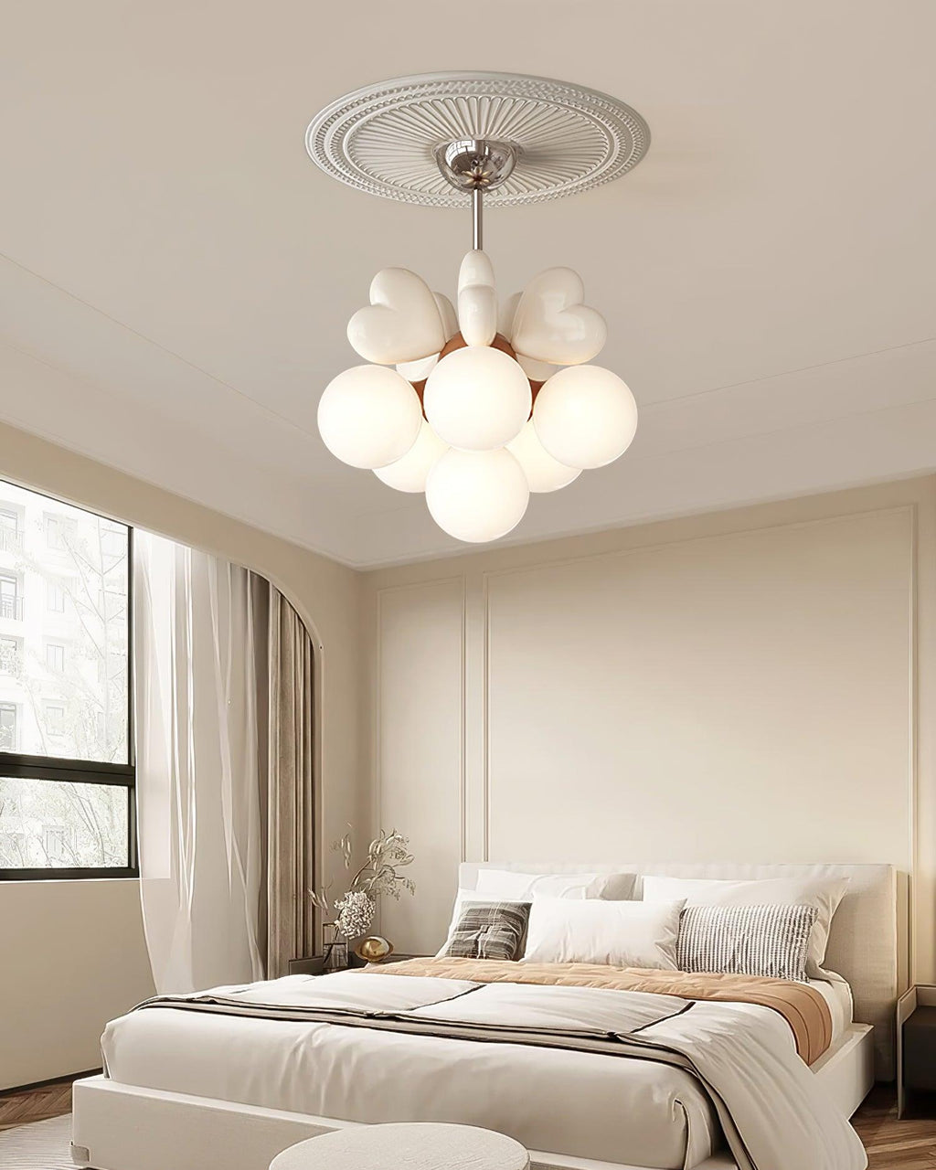 Lustre Cœur Accents Globe Nuances Espiègle Moderne - Neutralighting