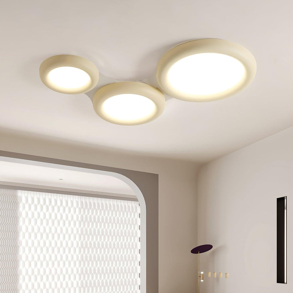 Lumence Plafonnier beige encastré avec rosace en acrylique minimaliste - Neutralighting