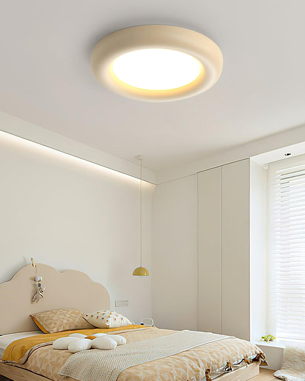 Lumence Plafonnier beige encastré avec rosace en acrylique minimaliste - Neutralighting
