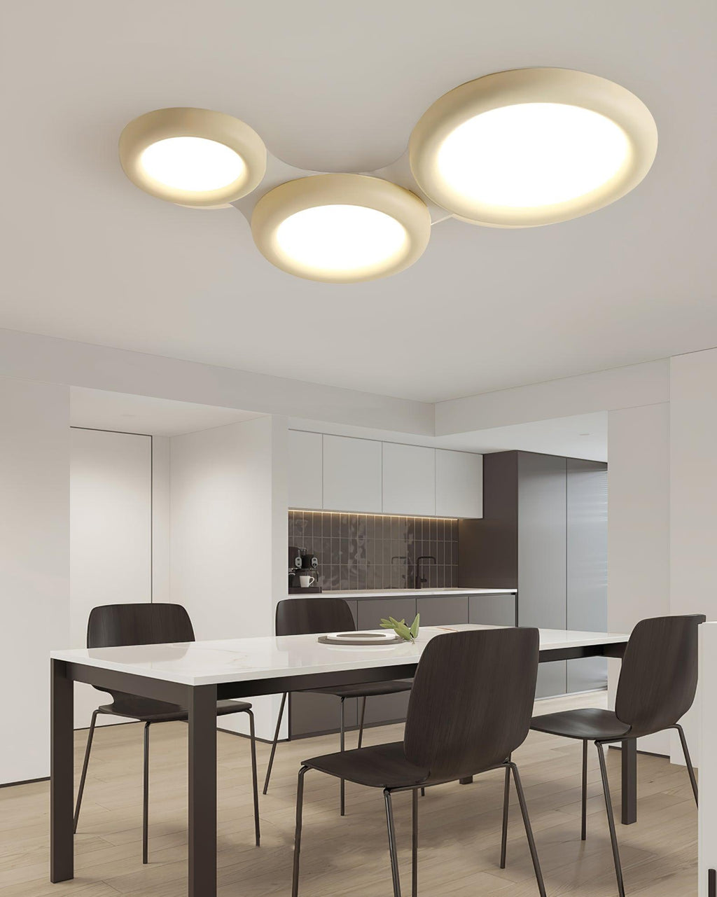 Lumence Plafonnier beige encastré avec rosace en acrylique minimaliste - Neutralighting