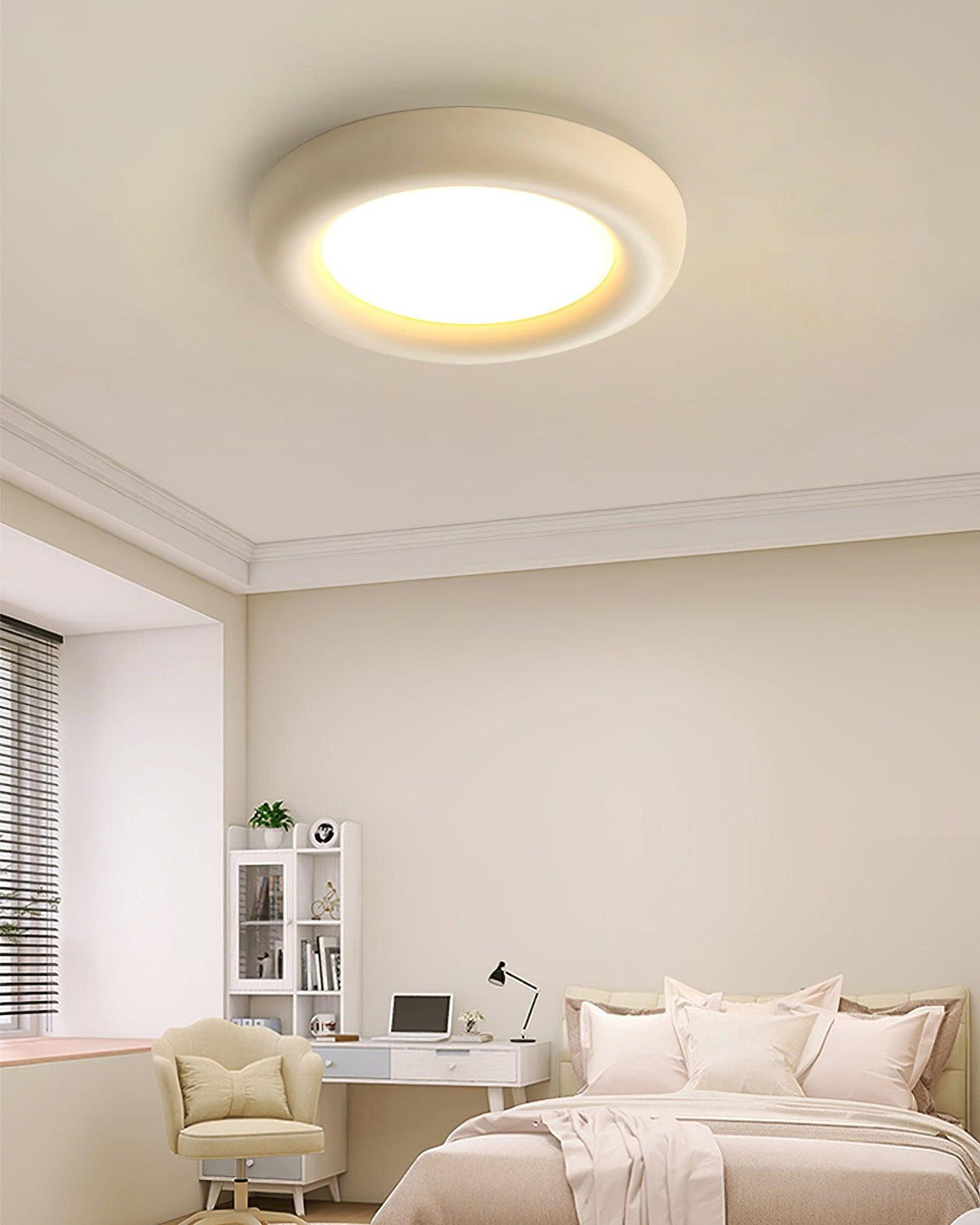 Lumence Plafonnier beige encastré avec rosace en acrylique minimaliste - Neutralighting