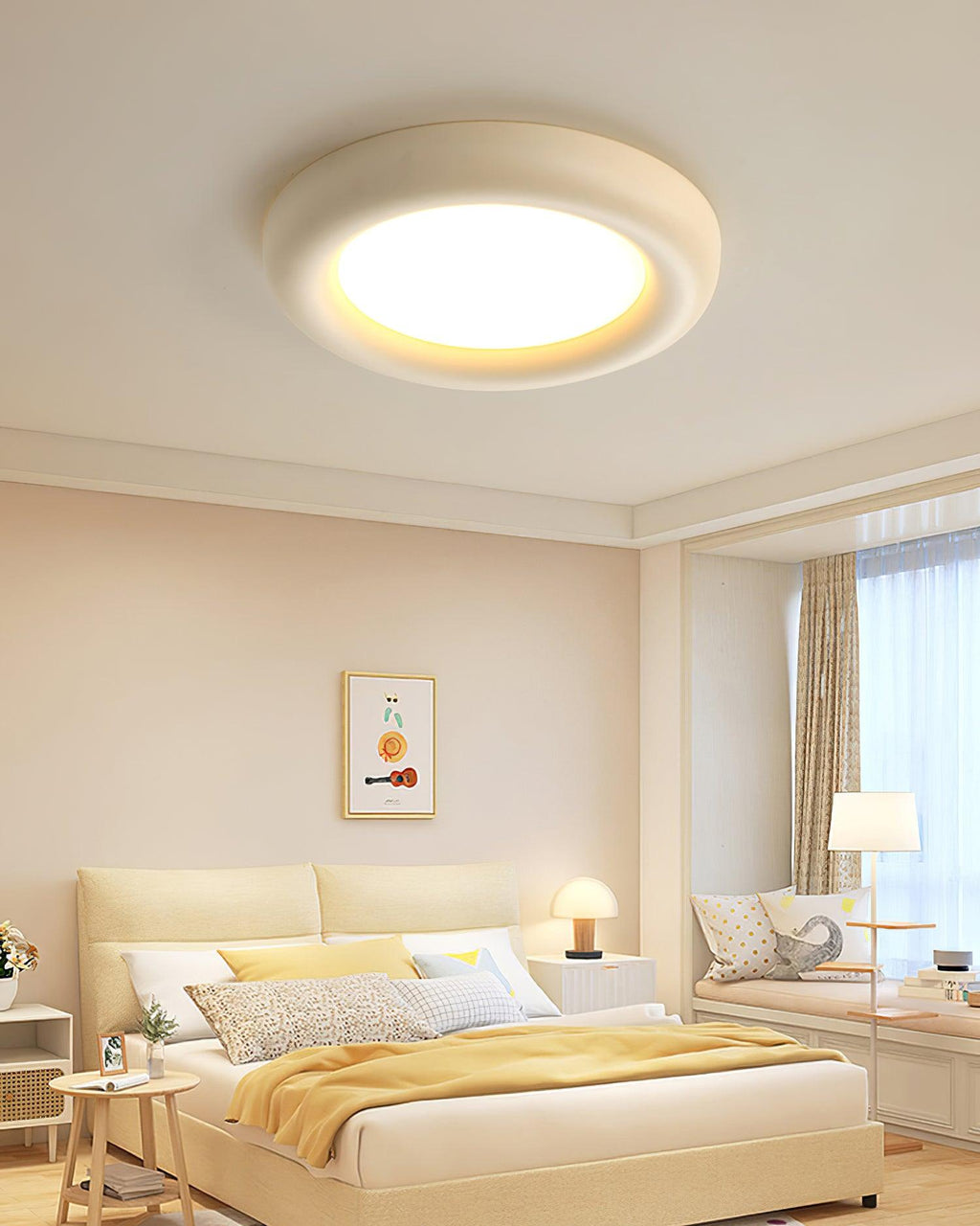 Lumence Plafonnier beige encastré avec rosace en acrylique minimaliste - Neutralighting