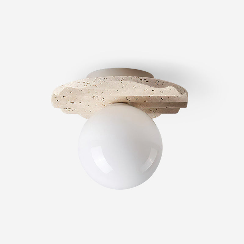 Ritta Plafonnier Travertin Verre - Neutralighting