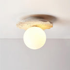 Ritta Plafonnier Travertin Verre - Neutralighting