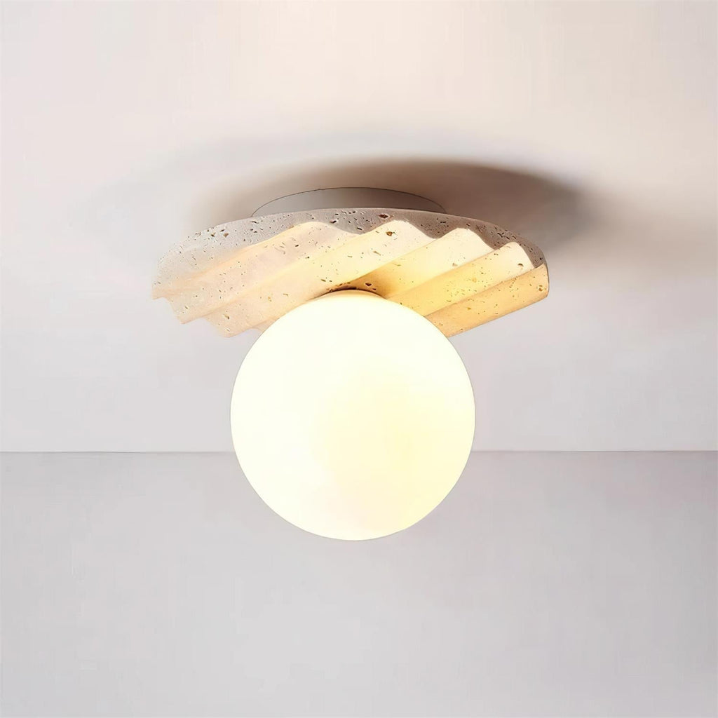 Ritta Plafonnier Travertin Verre - Neutralighting
