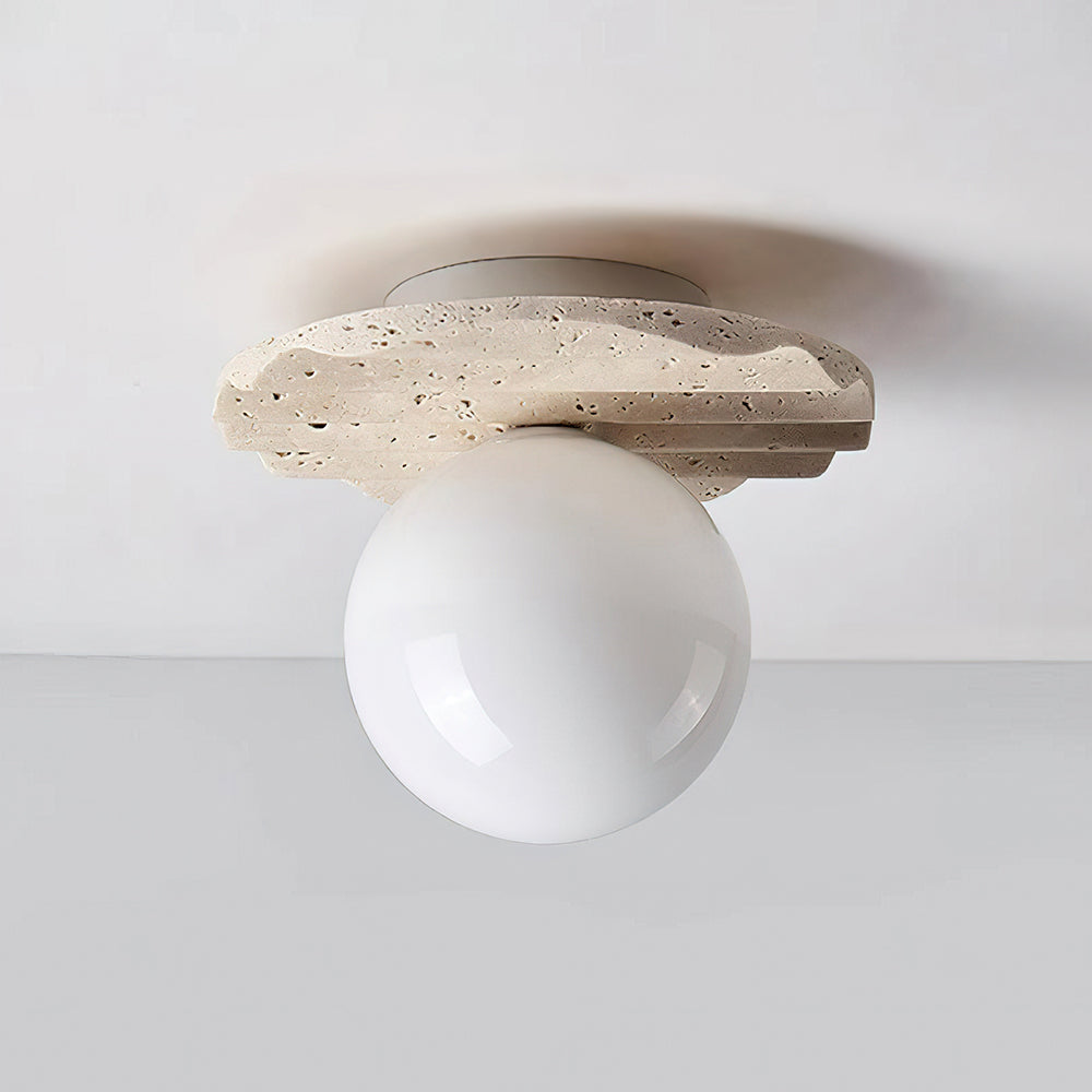 Ritta Plafonnier Travertin Verre - Neutralighting